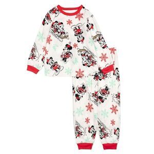 Disney's Mickey Mouse And Minnie Mouse Toddler 2-Piece Holiday Pajama Set